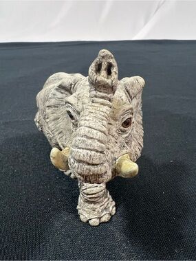 Stone Critters Decorative Gray Elephant Sculpture - 4”